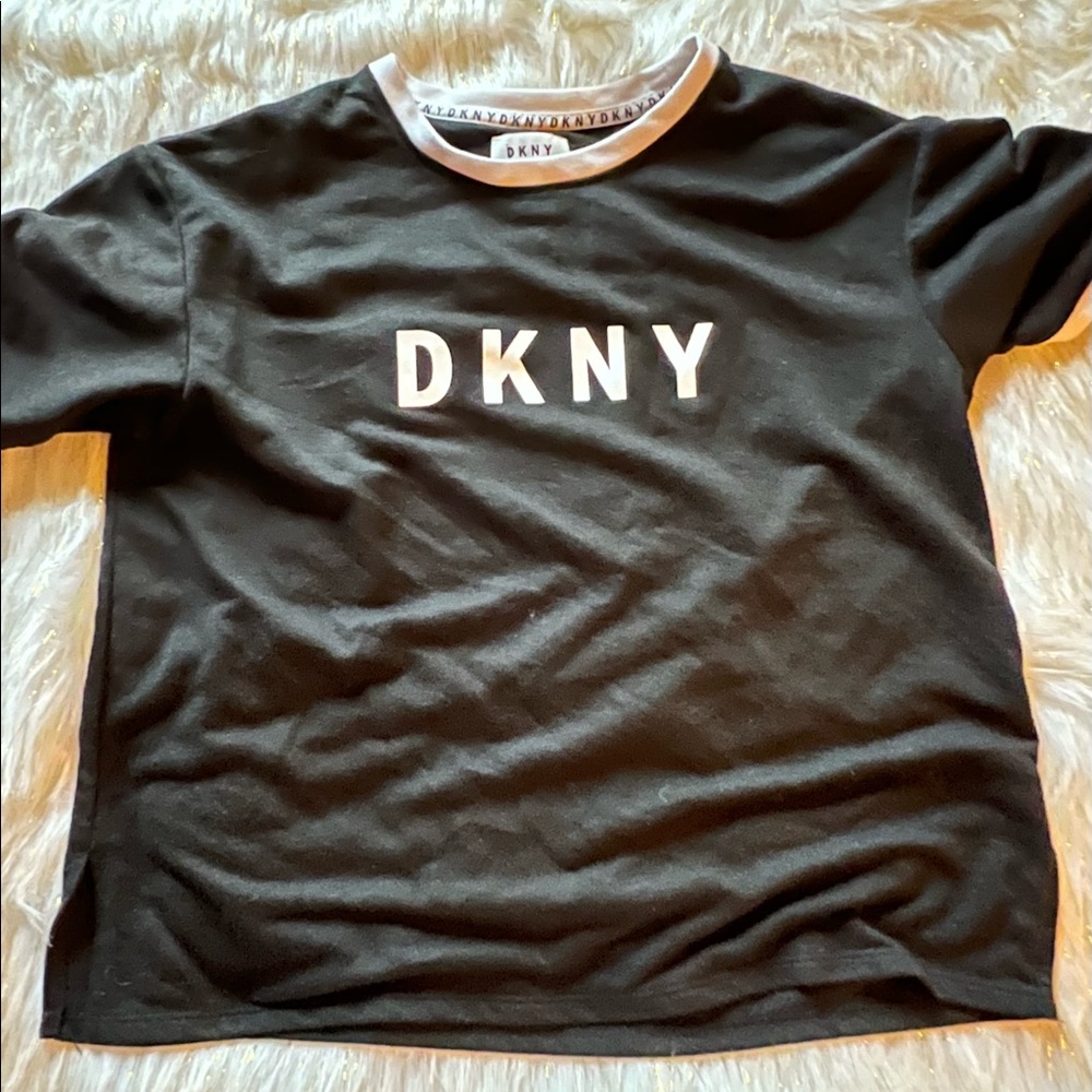 DKNY Black & White Ringer T
